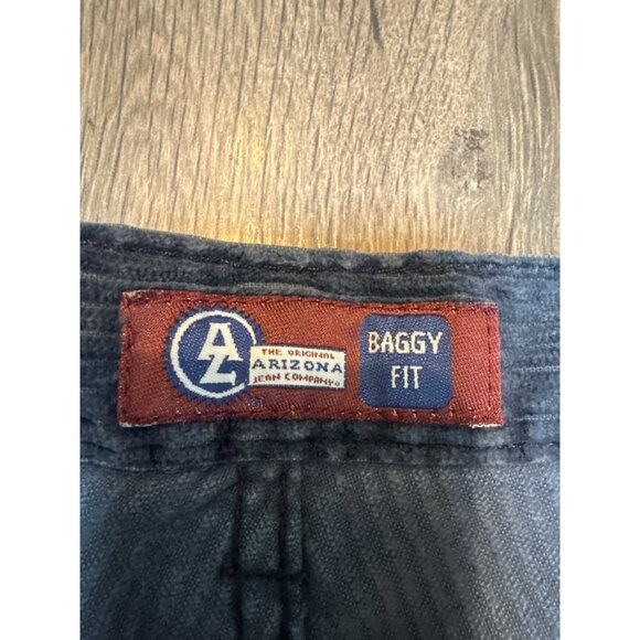 VTG Y2K Arizona Jeans Co. Baggy Fit Corduroy Pants 34x32 Dark Blue - Picture 3 of 9
